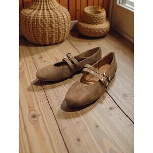 NWT Women's Henrietta Double Strap Mary Jane Flats Size: 8 Color: Taupe